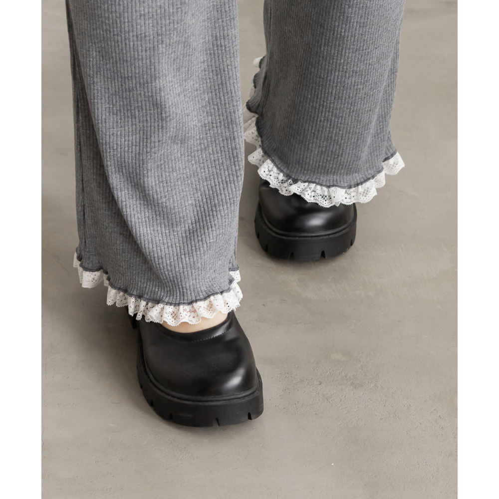 裾レースストレッチフレアパンツ7