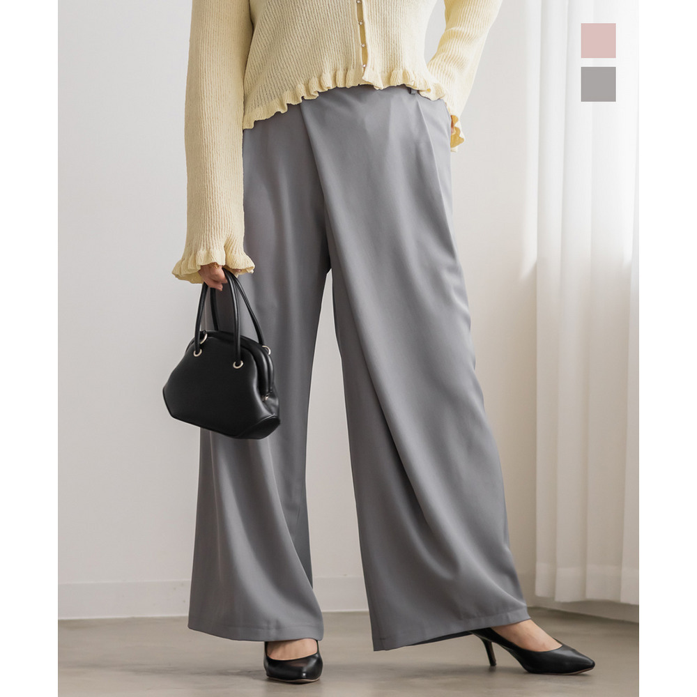 ラップデザインタックワイドパンツ1
