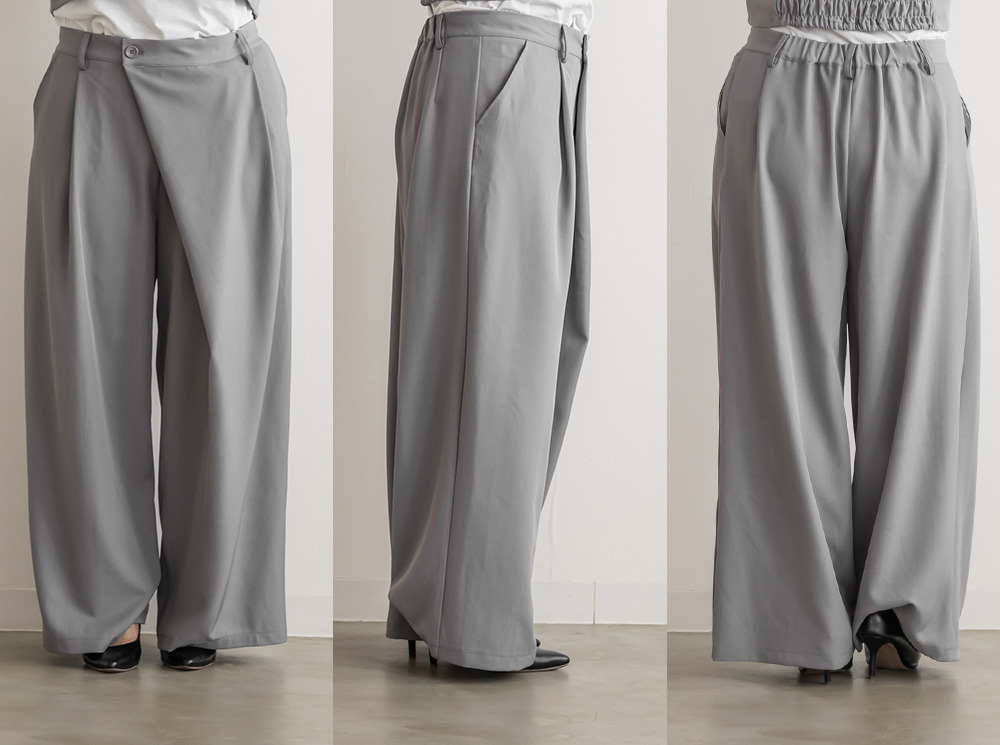 ラップデザインタックワイドパンツ12