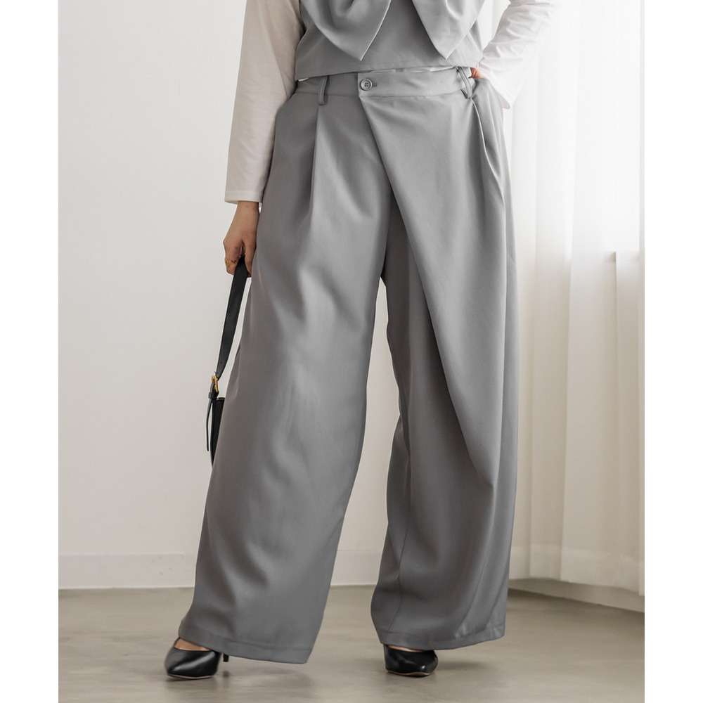ラップデザインタックワイドパンツ5