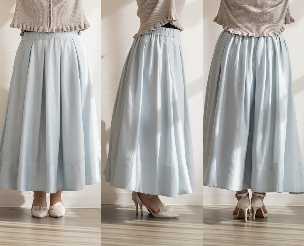 CLETTEオリジナルウエストタックシアーロングスカート14
