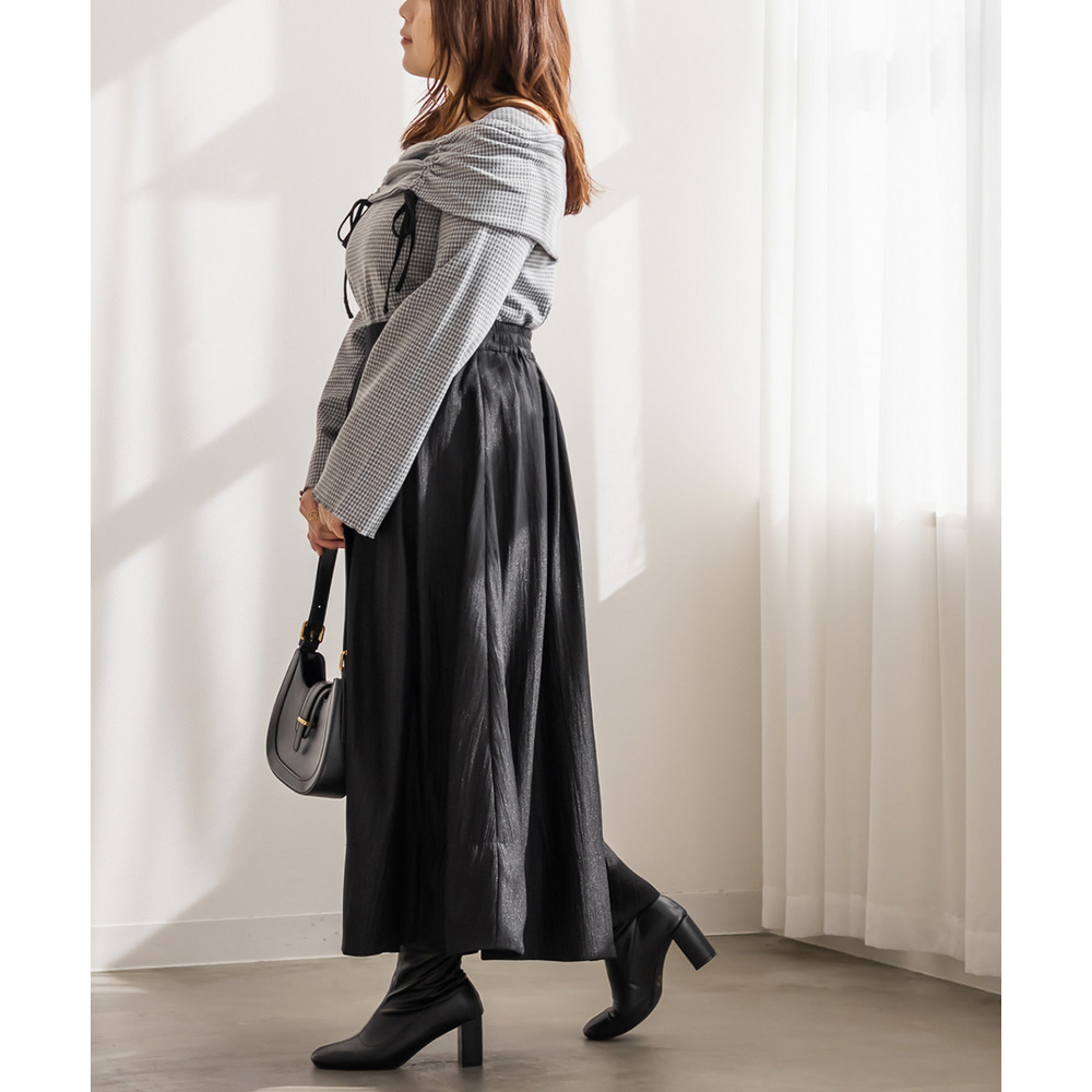 CLETTEオリジナルウエストタックシアーロングスカート5