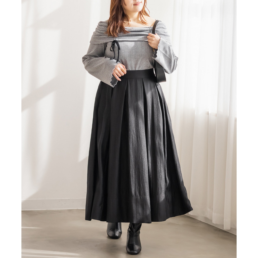 CLETTEオリジナルウエストタックシアーロングスカート1