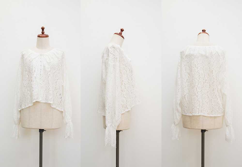 CLETTEオリジナルリボンタイスカラップレースブラウス14