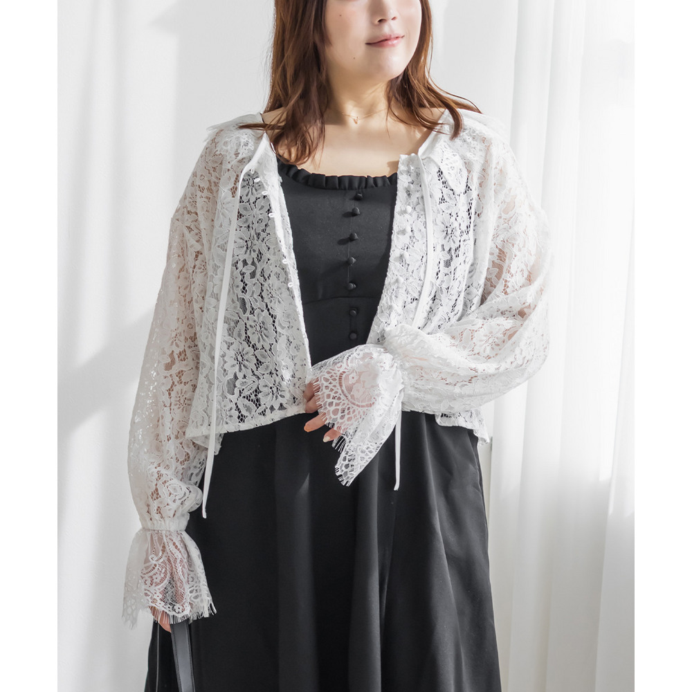 CLETTEオリジナルリボンタイスカラップレースブラウス4