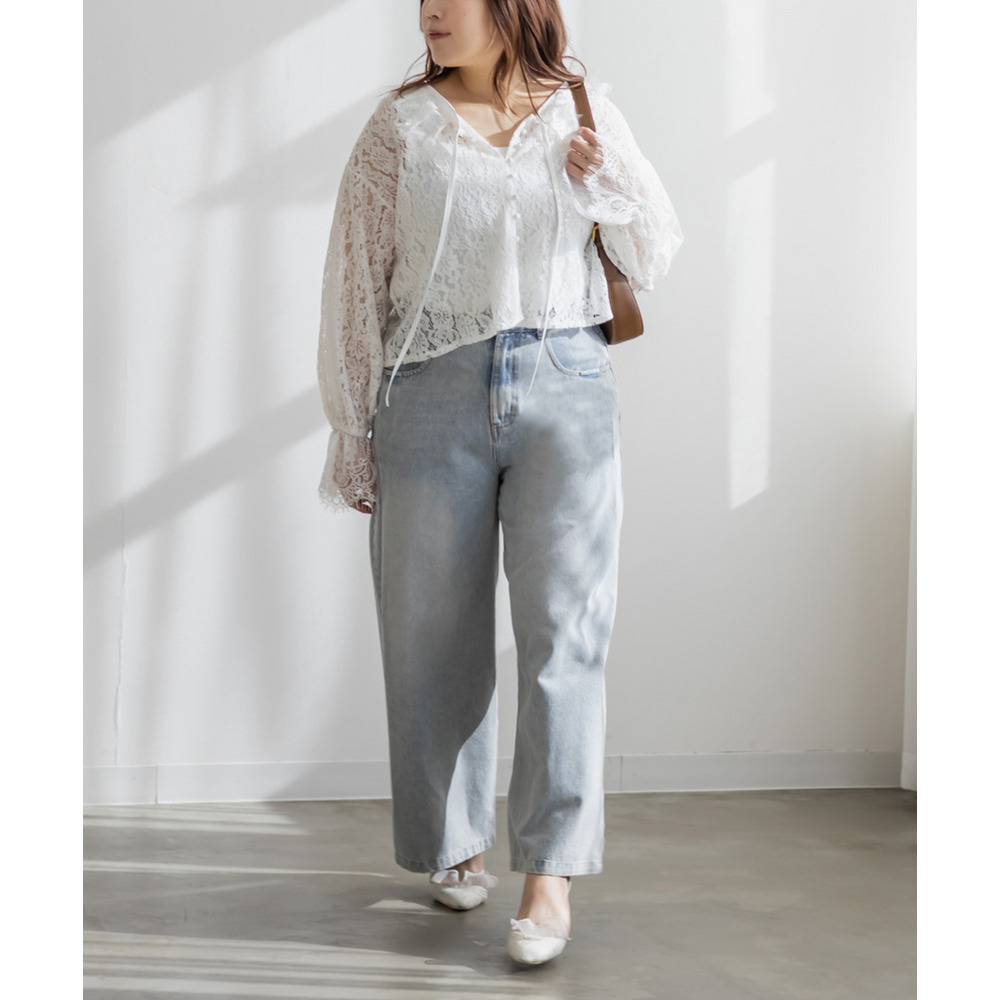 CLETTEオリジナルリボンタイスカラップレースブラウス7