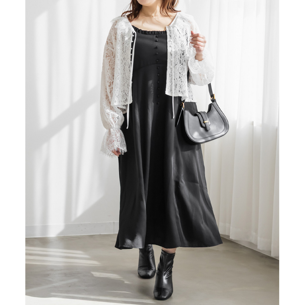 CLETTEオリジナルリボンタイスカラップレースブラウス1