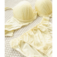 脇高レースアップリボンブラジャー＆ショーツセット