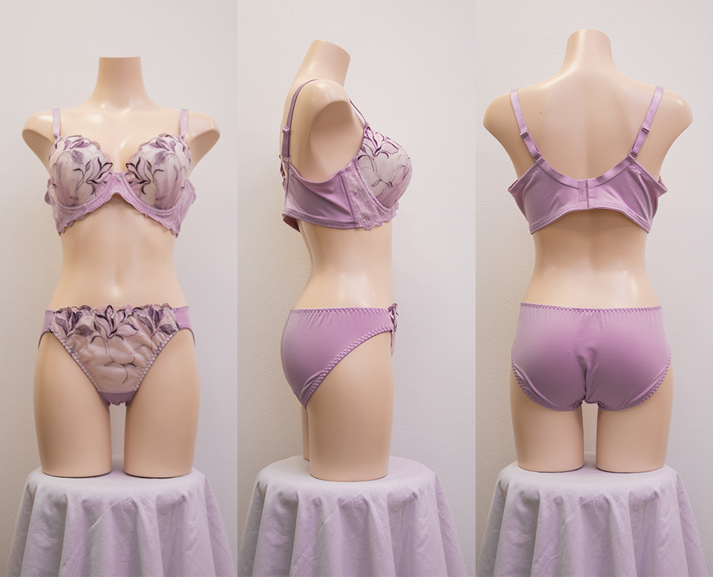 脇高エレガンスリリー刺繍ブラジャー&ショーツセット7