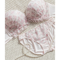 ローズレースフリルブラジャー&ショーツセット