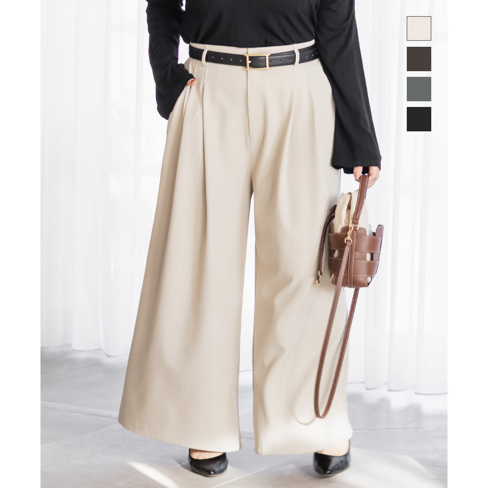 CLETTEオリジナルタックデザインワイドパンツ