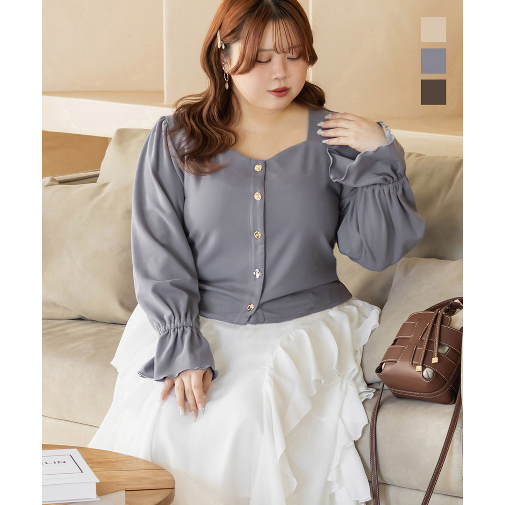 CLETTEオリジナルアソートボタンキャンディスリーブトップス