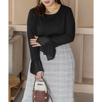 CLETTEオリジナル袖口フレアジョーゼットリブカットソー