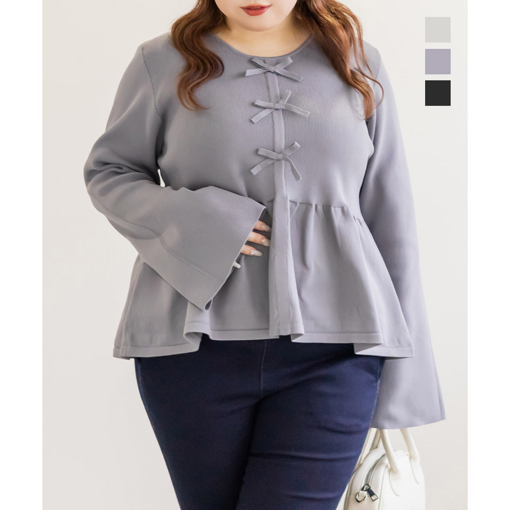 CLETTEオリジナルペプラムリボンニットプルオーバー