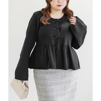 CLETTEオリジナルペプラムリボンニットプルオーバー