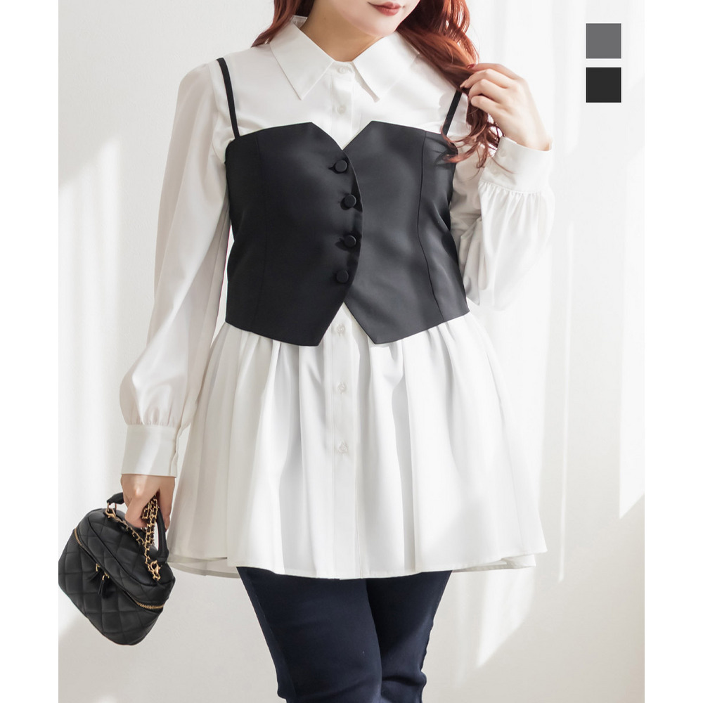 ビスチェ＆チュニックシャツセット