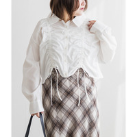 フロントシャーリングリボンシャツ