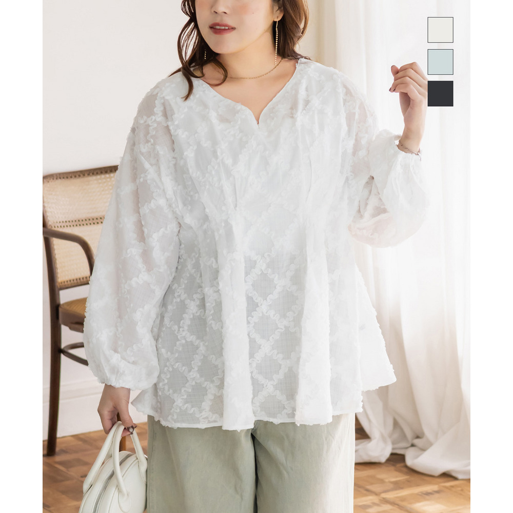 CLETTEオリジナルウエストタックペプラムブラウス