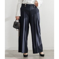 ウエストタック金釦ワイドパンツ