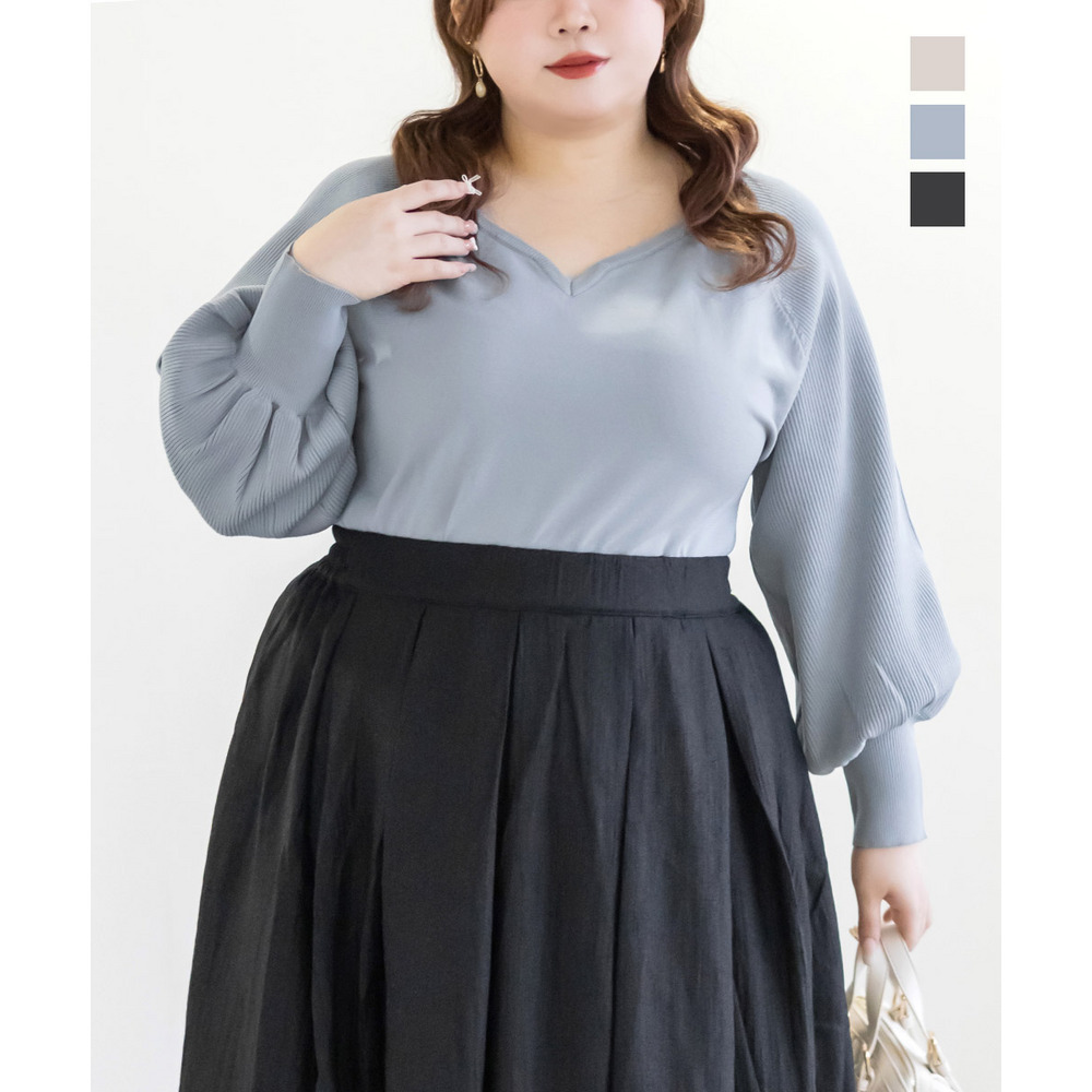 CLETTEオリジナルハートネックバックリボンニットプルオーバー