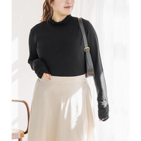 CLETTEオリジナルシルク混バックリボンハイネックシアーニット