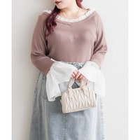 CLETTEオリジナルジョーゼットドッキングフリルニット