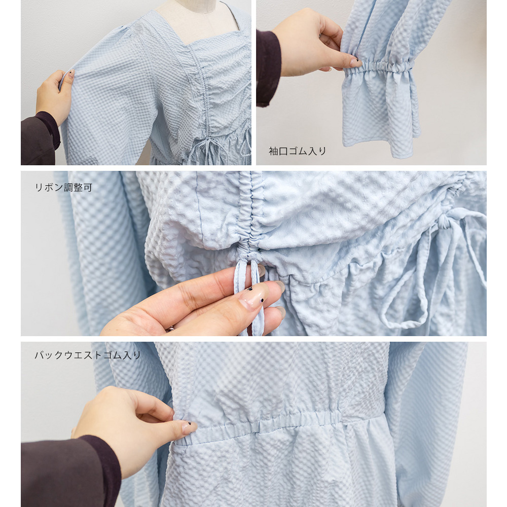 CLETTEオリジナルスクエアネックシャーリングブラウス14