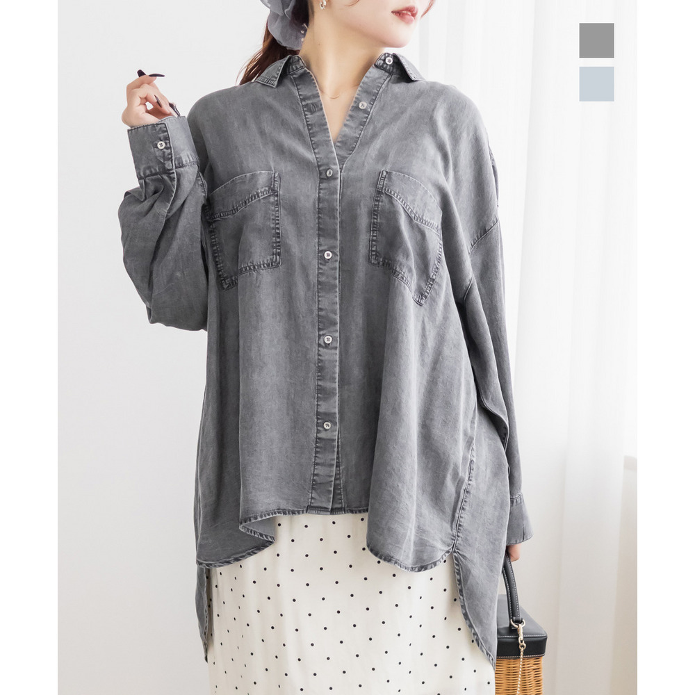 ダブルポケットデニムシャツ