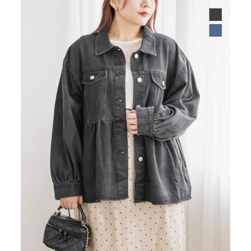 ペプラムデニムジャケット1