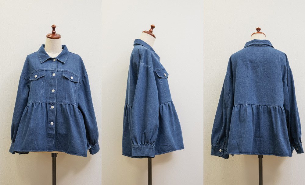 ペプラムデニムジャケット13