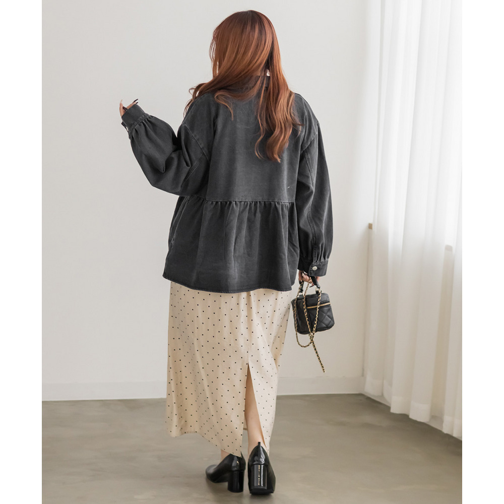 ペプラムデニムジャケット3