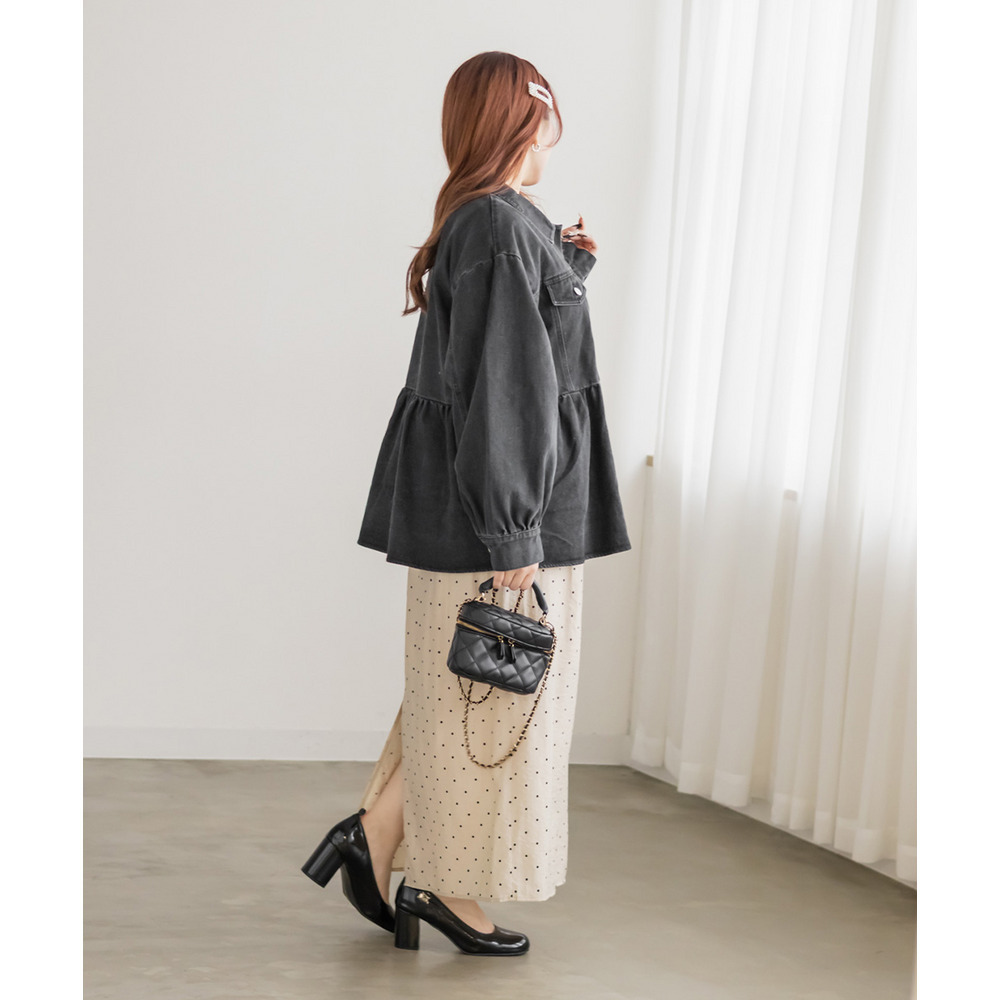 ペプラムデニムジャケット4