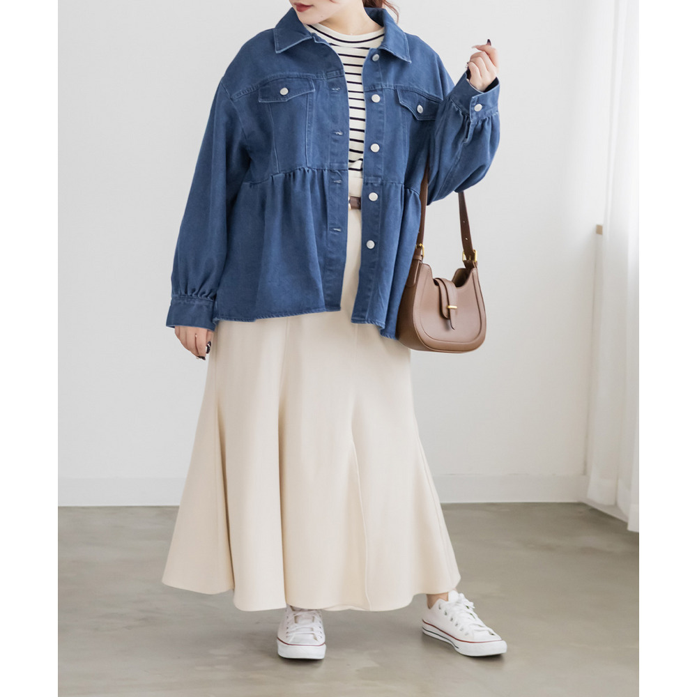 ペプラムデニムジャケット6