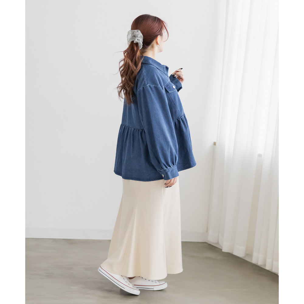 ペプラムデニムジャケット7