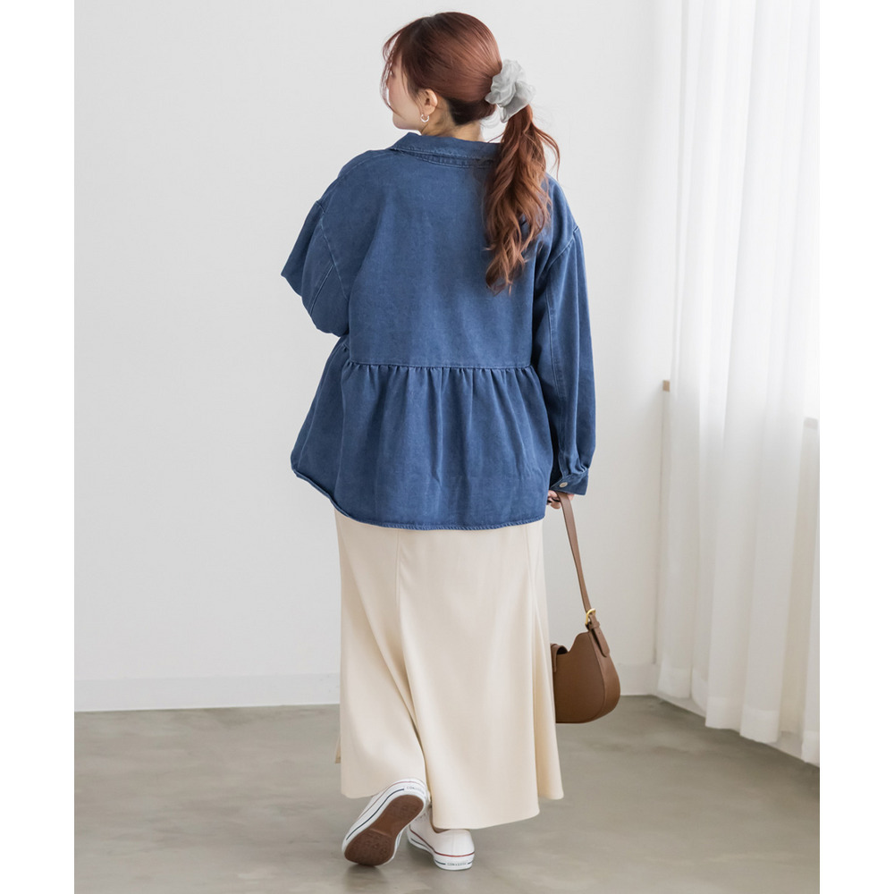 ペプラムデニムジャケット8