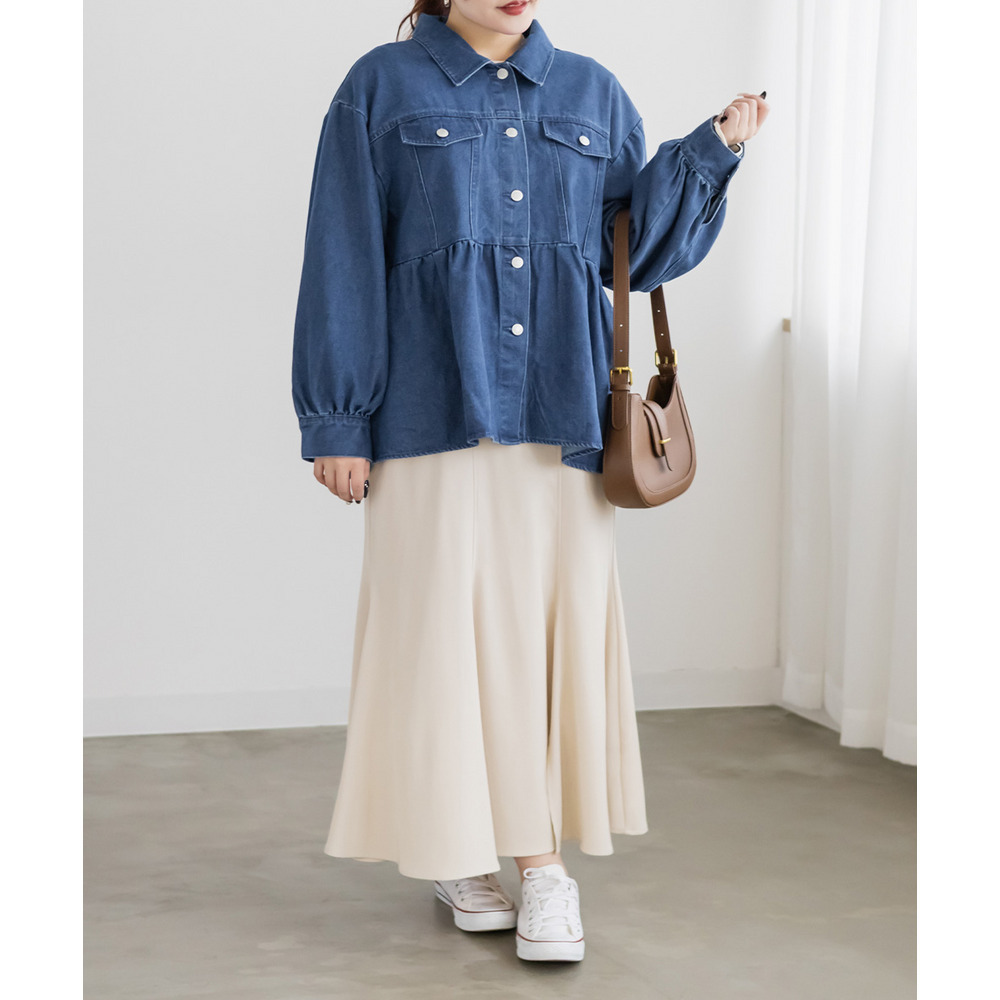 ペプラムデニムジャケット9