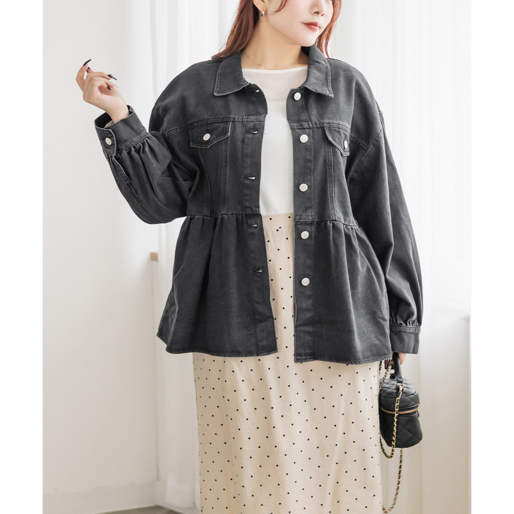 ペプラムデニムジャケット1