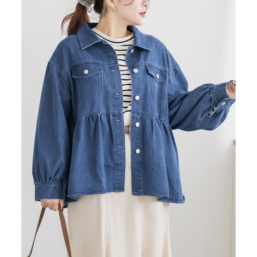 ペプラムデニムジャケット1