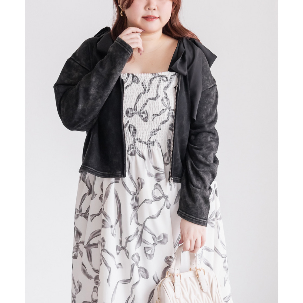 ダメージ加工風裏毛ジップカーディガン5