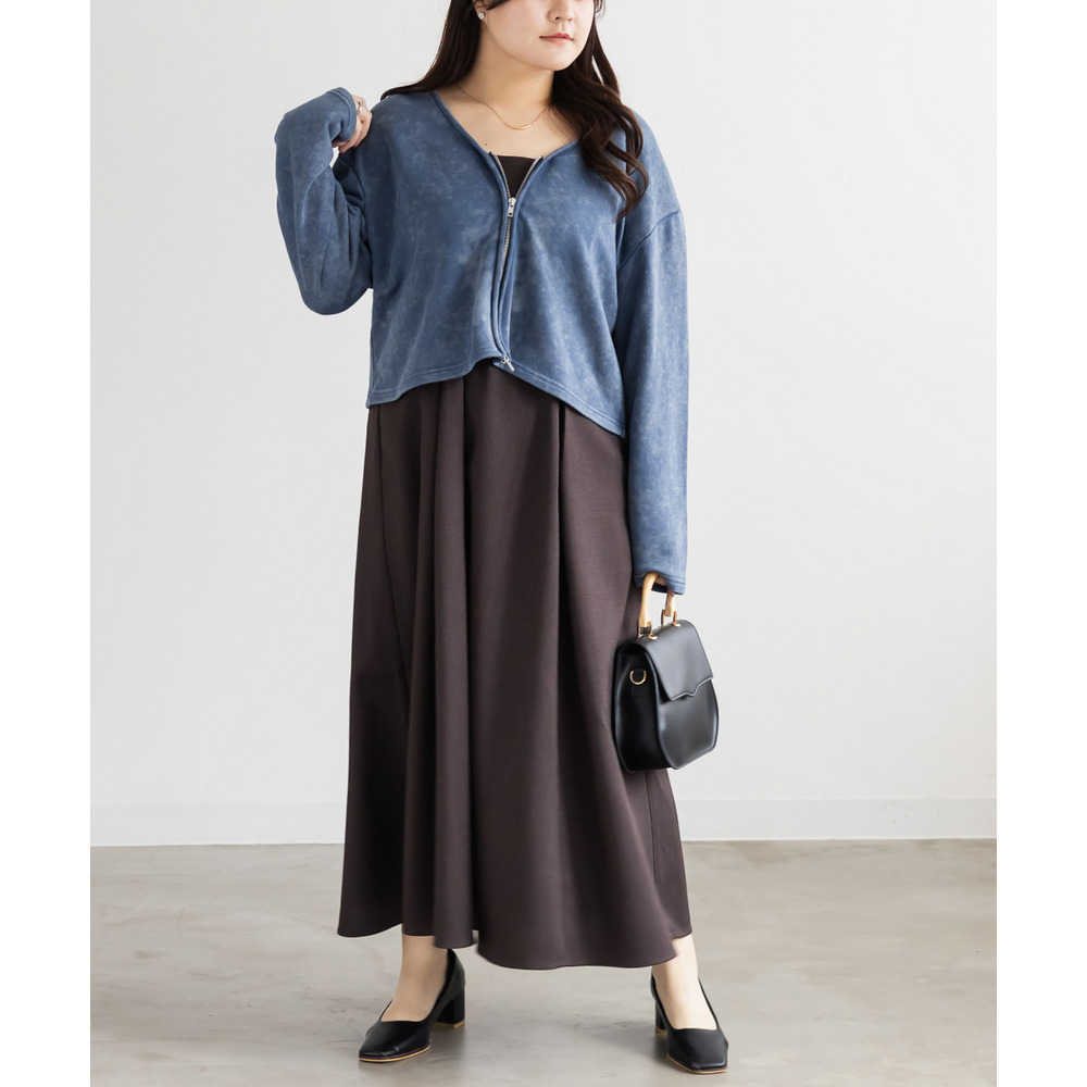 ダメージ加工風裏毛ジップカーディガン6