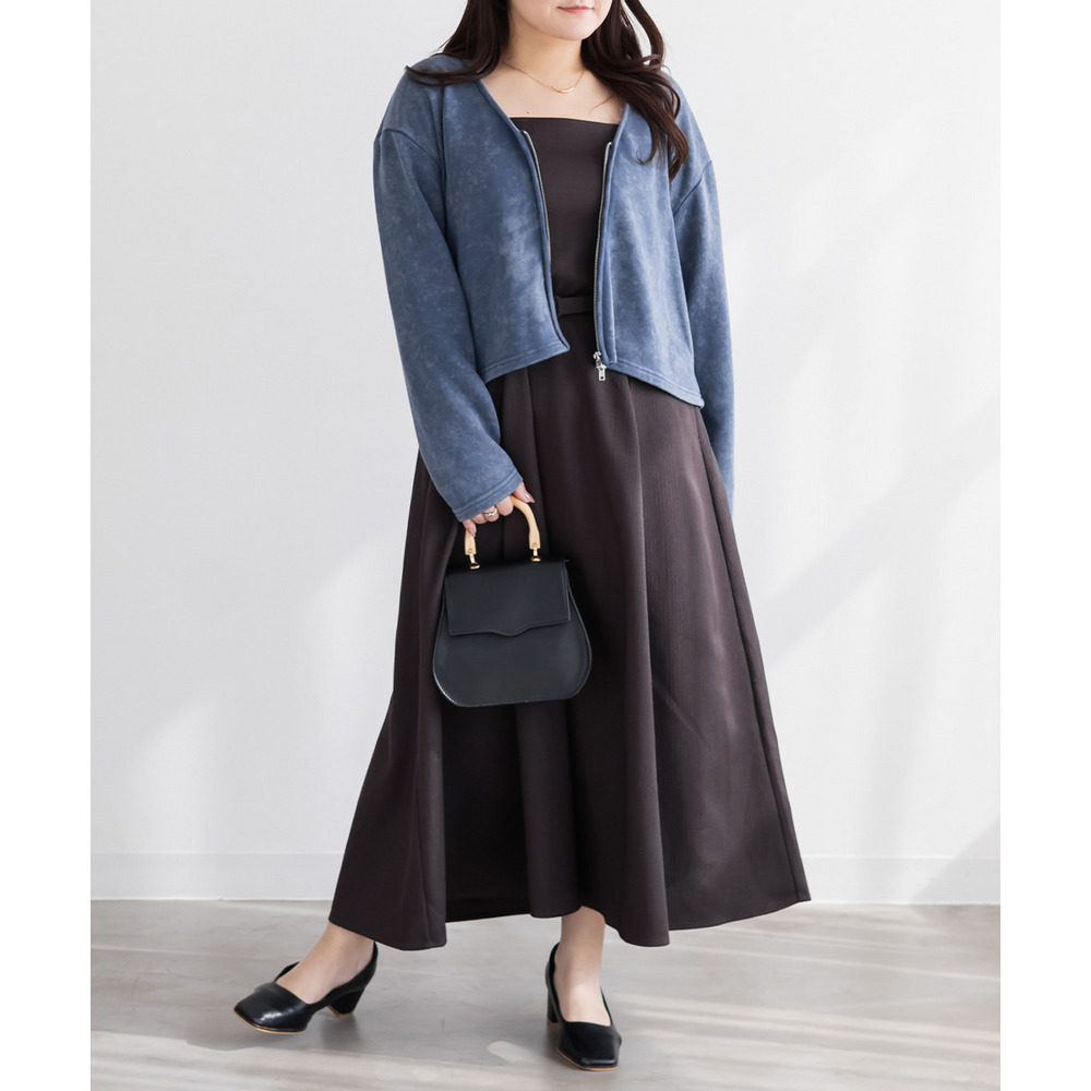 ダメージ加工風裏毛ジップカーディガン7