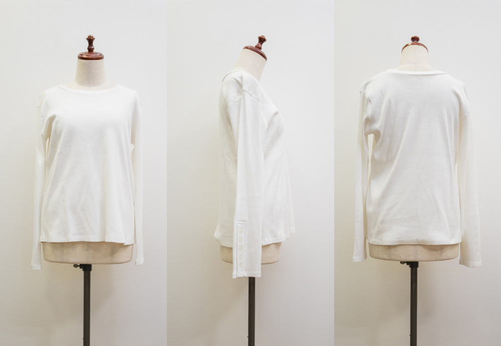 ボタンスリーブリブプルオーバー11