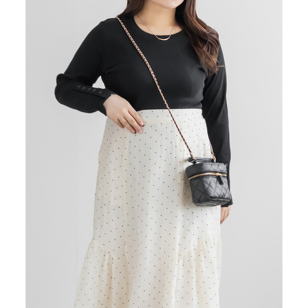 ボタンスリーブリブプルオーバー6