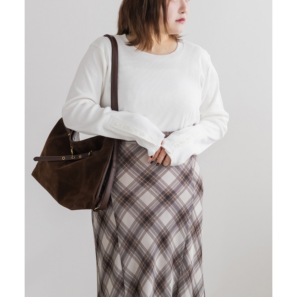 ボタンスリーブリブプルオーバー1