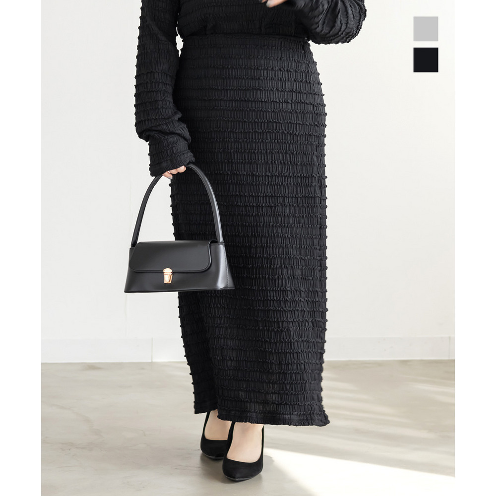 スリット入りフリルジャガードスカート