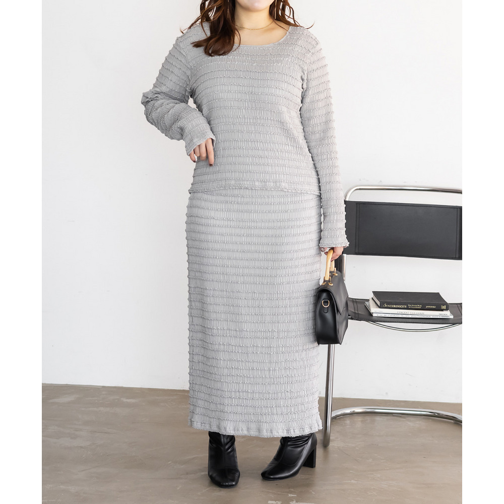 スリット入りフリルジャガードスカート7