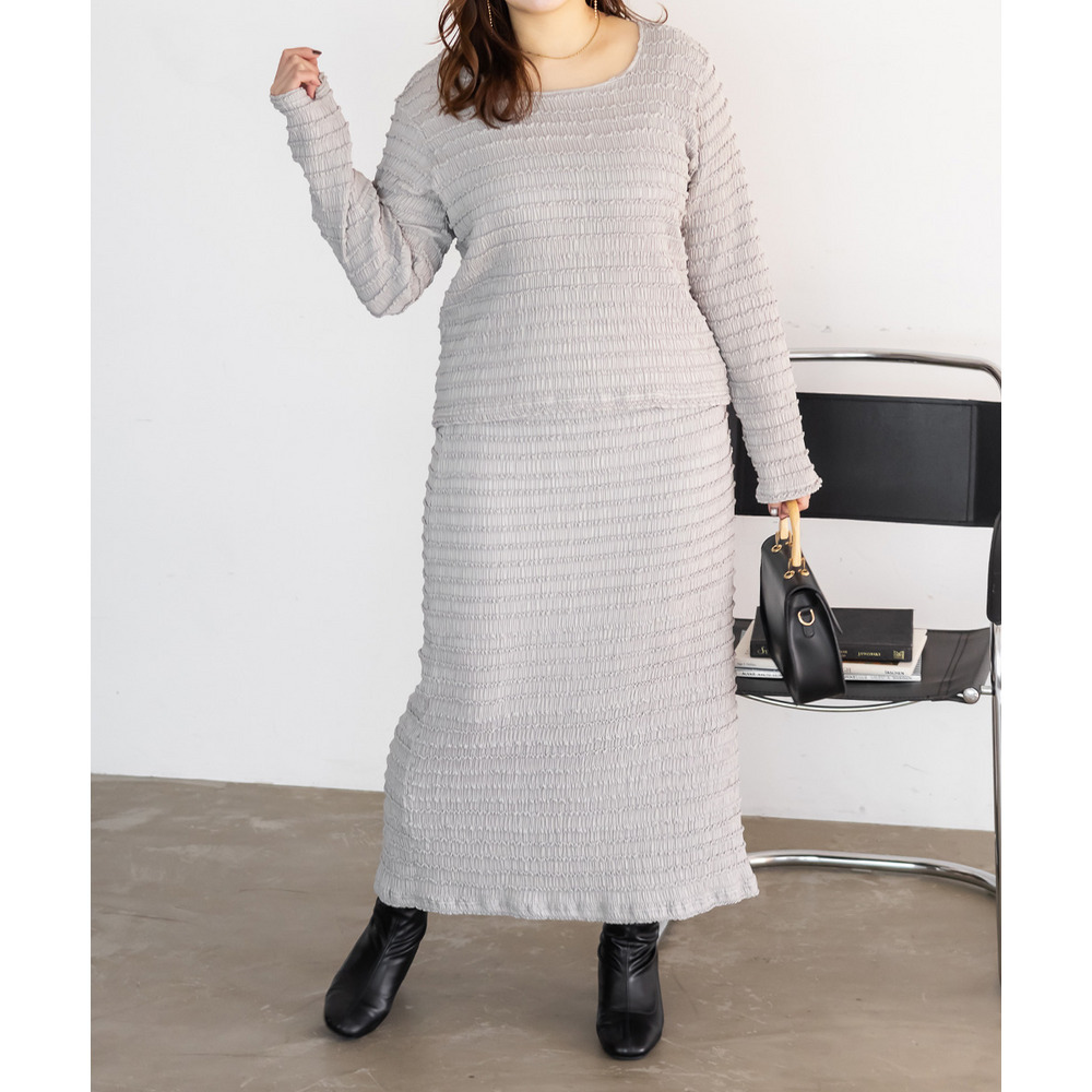 スリット入りフリルジャガードスカート8