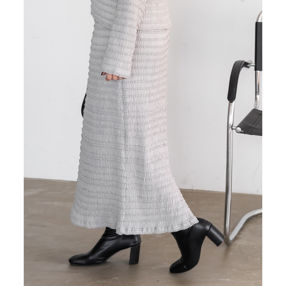 スリット入りフリルジャガードスカート9