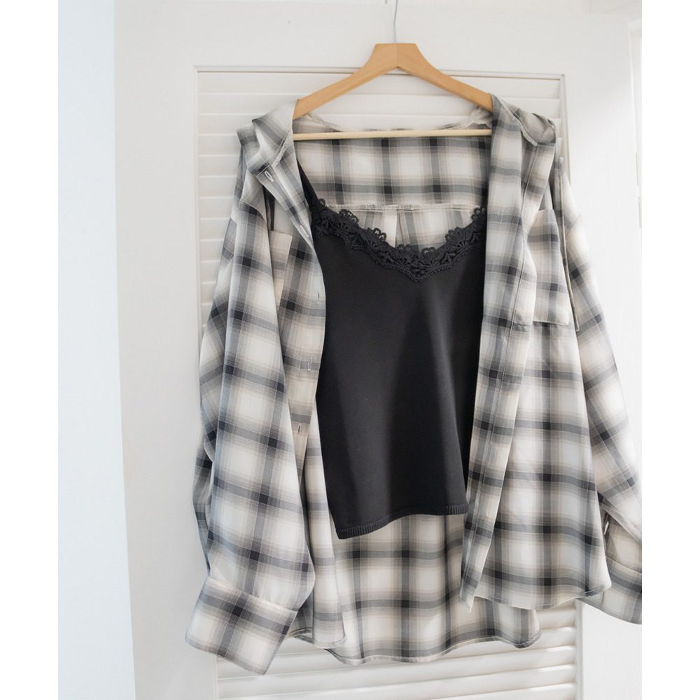 ビックチェックフードシャツ11