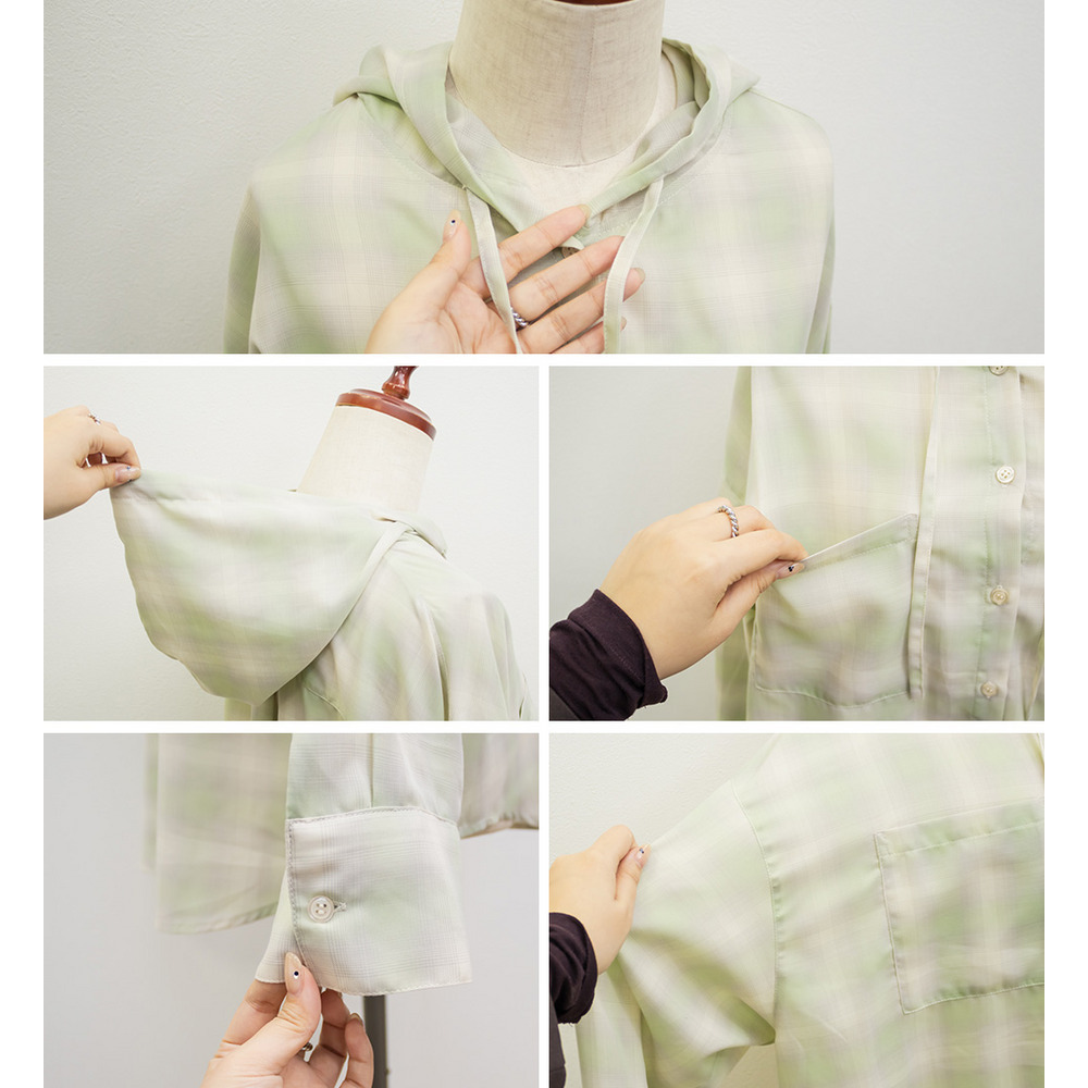 ビックチェックフードシャツ12